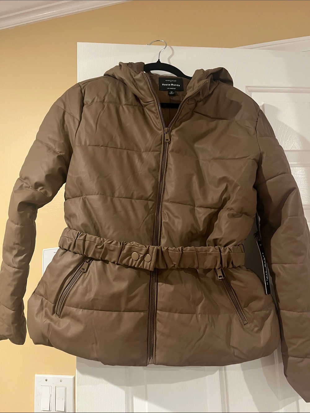 Brown faux leather jacket NWT